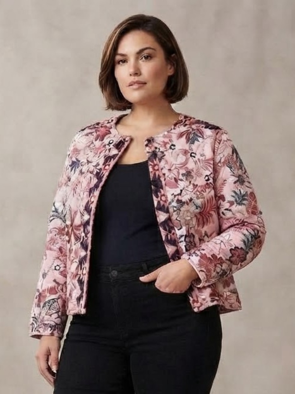 Sabrina Lauren Patchwork Quilted  Tapestry Jacket
